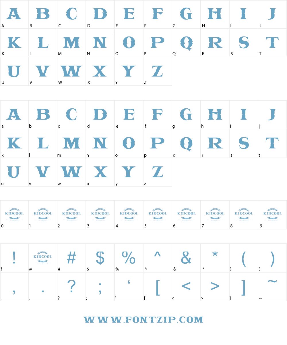 KIDCOOL DRAGON Font Character